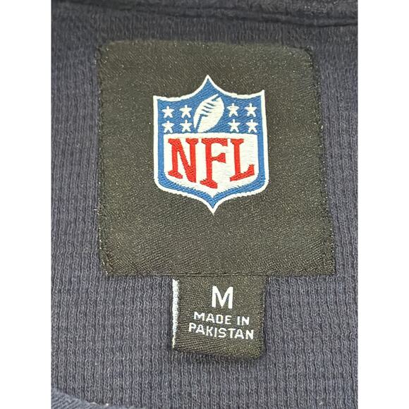 Houston Texans Football Shirt Mens Blue Med LS Crew Neck Thermal NFL Waffle Knit - Picture 4 of 5